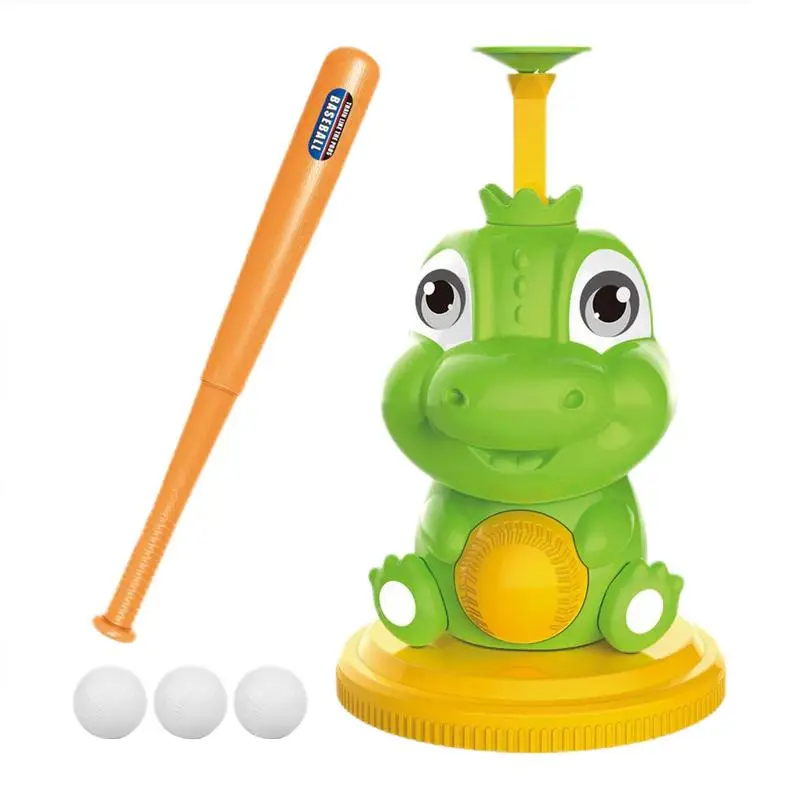 

Kids Tee Ball Set Cartoon Dinosaur Baseball Pitching Machine Toddler Sports Toys Multipurpose Batting Practice Toys Baseball