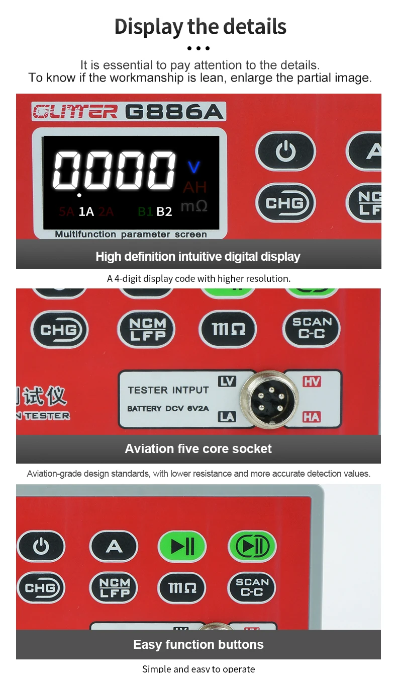 G886A Lithium Battery Tester Single Ternary Iron Lithium Screening Voltage Inter