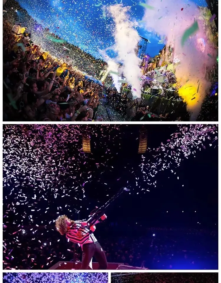 Confetti Cannon Machine DMX Remote Control 2 Holes Double-Shot Electronic Cannon