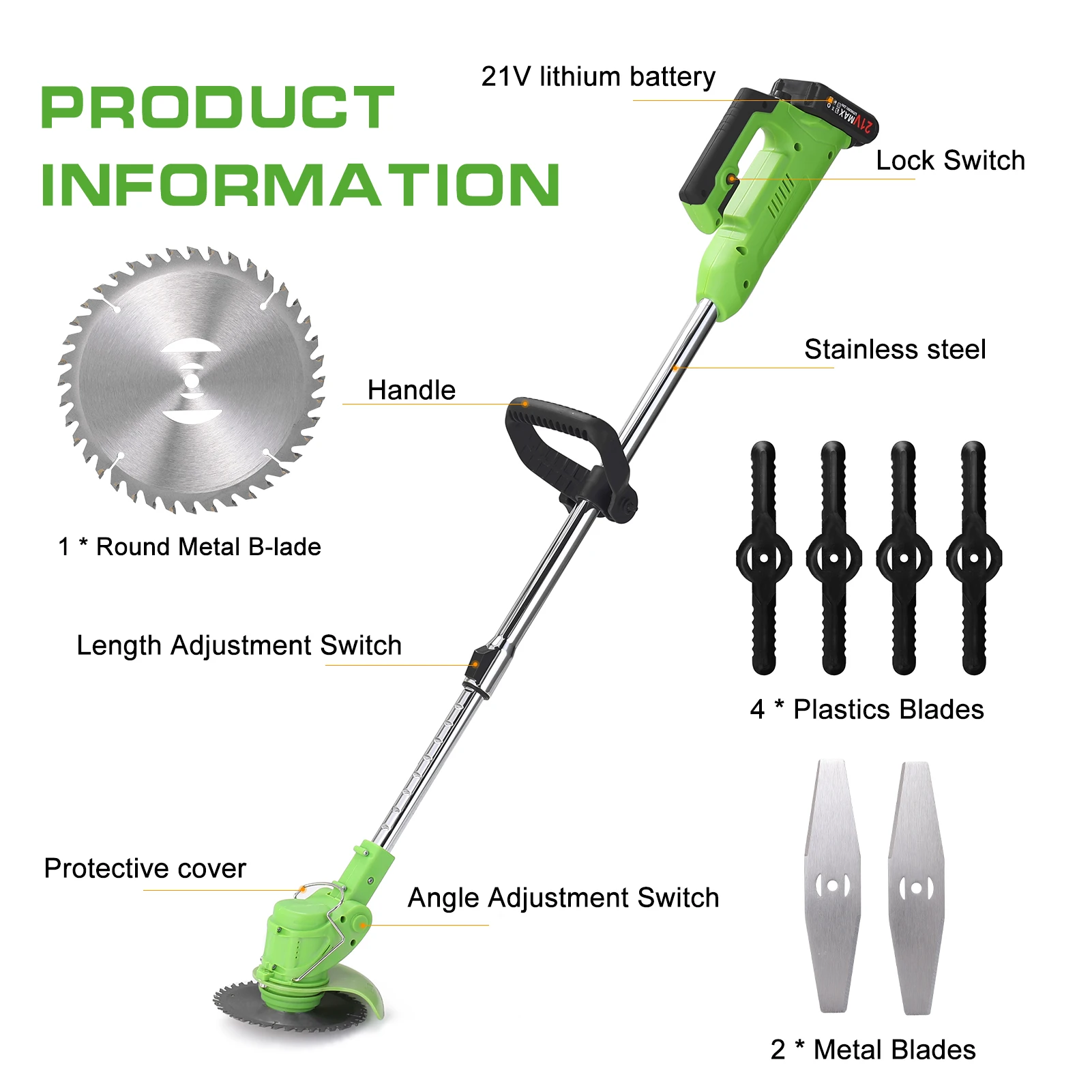 Electric Lawn Mower Rechargeable Battery Cordless Grass Trimmer Auto Release Grass Cutter Mower Garden Home Trimming Machine 2