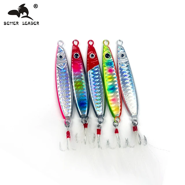 Better LeaderTopline Tackle Metal Jig Lures 5pcs/Box Saltwater Boat  Artificial TrollingHard Baits Slow Jigging Bass