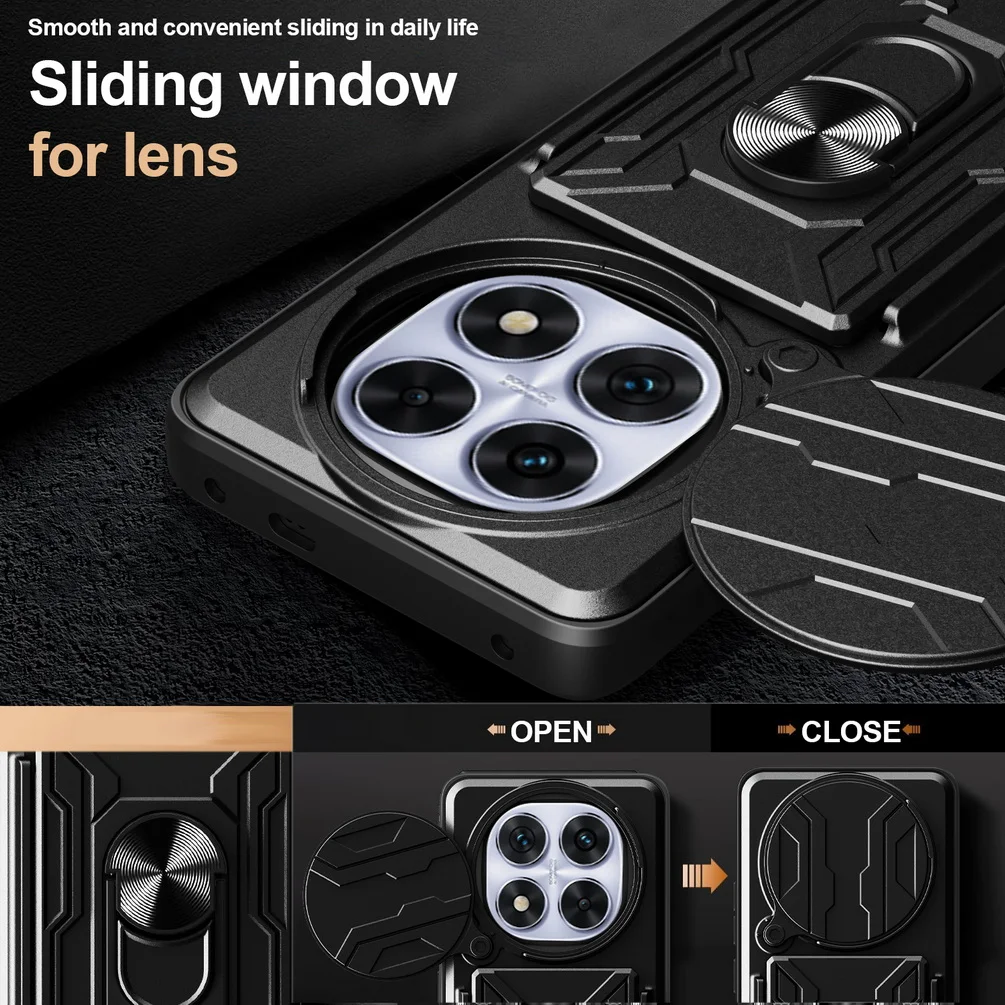 Dual-Layer Armor Case with Card Storage and Camera Protection
