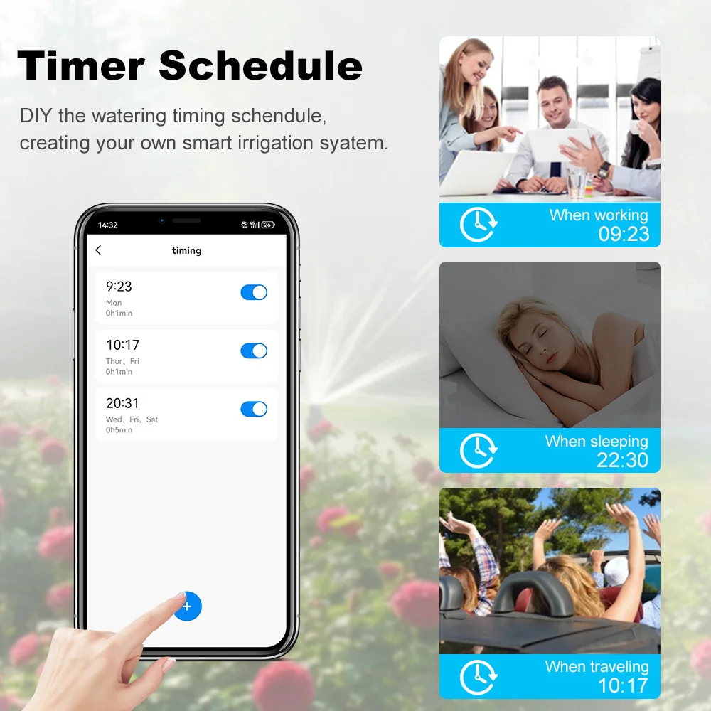 스마트 홈 Tuya Zigbee 스마트 스프링클러 급수 타이머, 자동 관개 컨트롤러 시스템, Alexa Google Assistant와 함께 작동