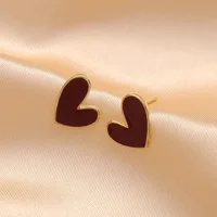 S925 Silver Needle New Love Design Sense Unique Small Group Earrings Simple Black Women's Ear Jewelry Wholesale And Retail - Image 3