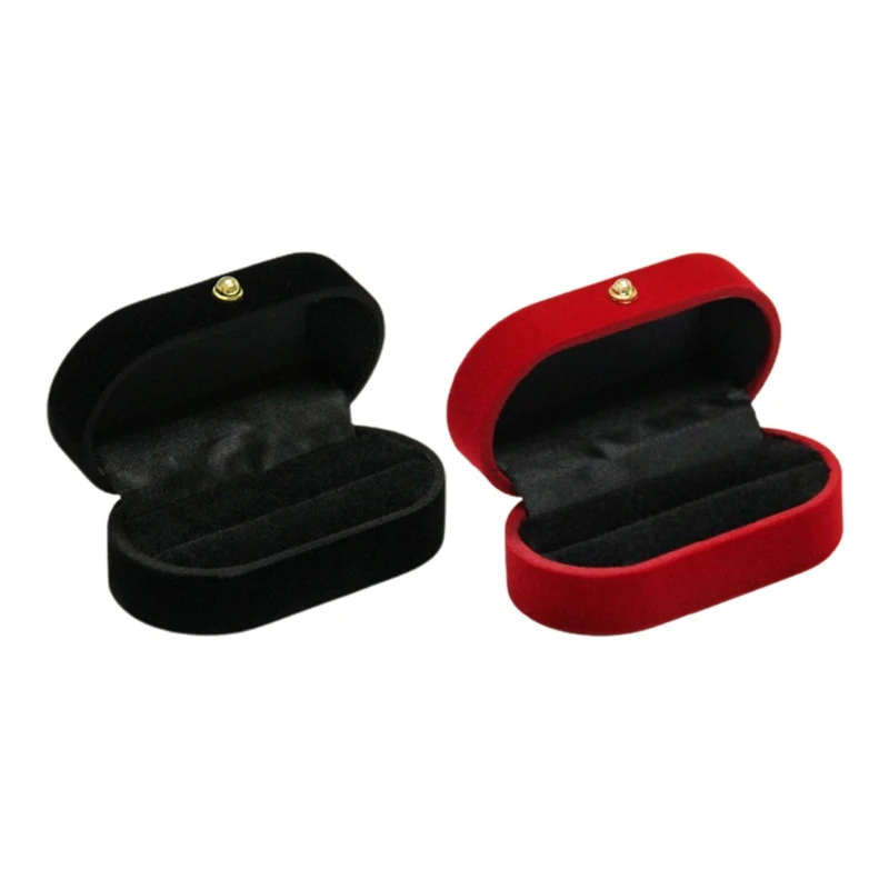 

Portable Double Ring Box Jewelry Ring Box Proposal Engagement Bands Display Holder Wedding Ring Storage for Case