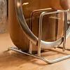 304 Stainless Steel Cutting Board Stand 2 Slots Partition Tray Storage Rack for Placing Cutting Board Pot Lid Baking Tray 2