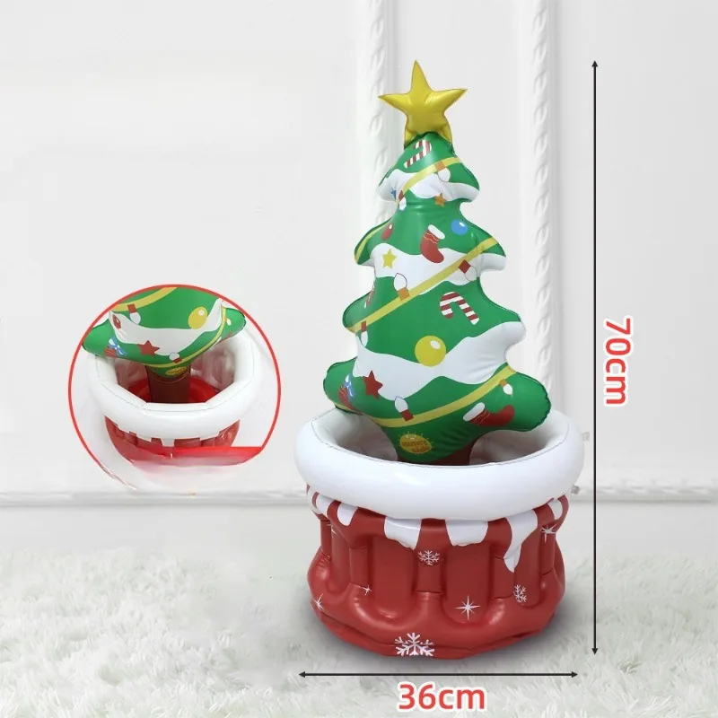 Christmas Tree Inflatable Ice Bucket - Outdoor Drink Cooling Storage, Festive Beverage Chiller for Holiday Party  Decor