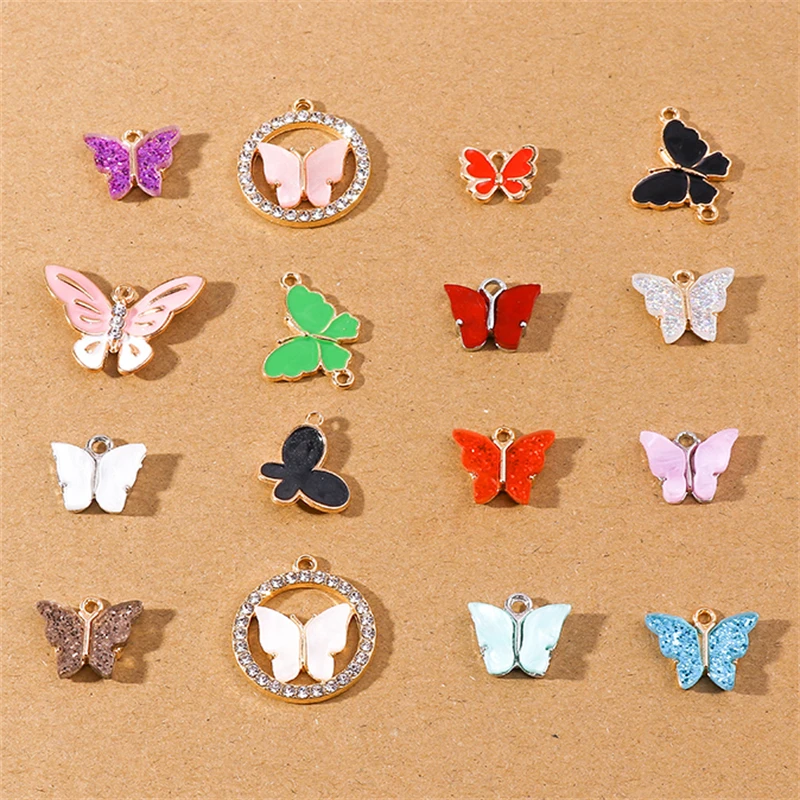 

10pcs Cute Enamel Butterfly Charms Pendants for Jewelry Making Necklace Earrings DIY Bracelet Handmade Jewelry Accessories