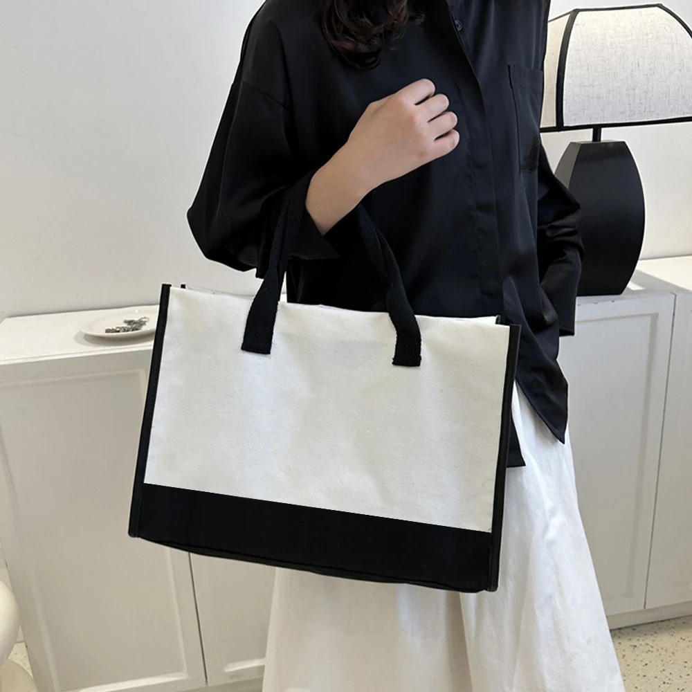 New Portable Large Capacity and Minimalist Women's Handheld Shopping Bag Reusable and Environmentally Friendly Jute Shopping Bag