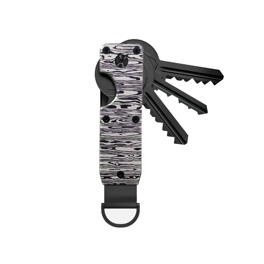 Unisex Compact Metallic Key Holder | Minimalist Smart Keychain Organizer