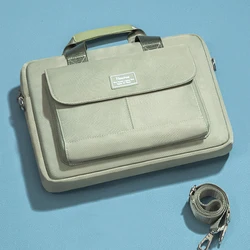 Elegant Laptop Shoulder Bag for Women - Stylish Computer Briefcase Carrying Case for 13 - 15.6 Inch Laptops (Bean Green)