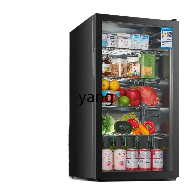 Yjq Home Minitype Refrigerator Office Large Capacity Transparent Refrigerator Tea Wine Drink Fresh Cabinet