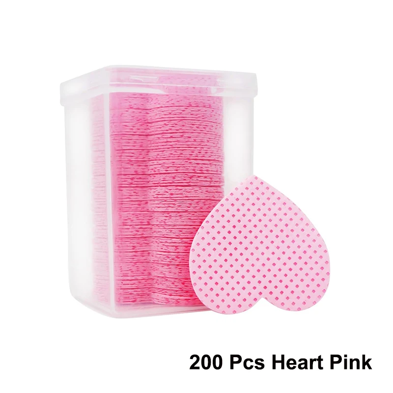 YIKOOLIN 200Pcs/Box Lint Free Nail Wipes Eyelash Extension Glue Wipes Cleaner Cloth Non-Woven Fabric Nail Gel Remover Cotton Pad