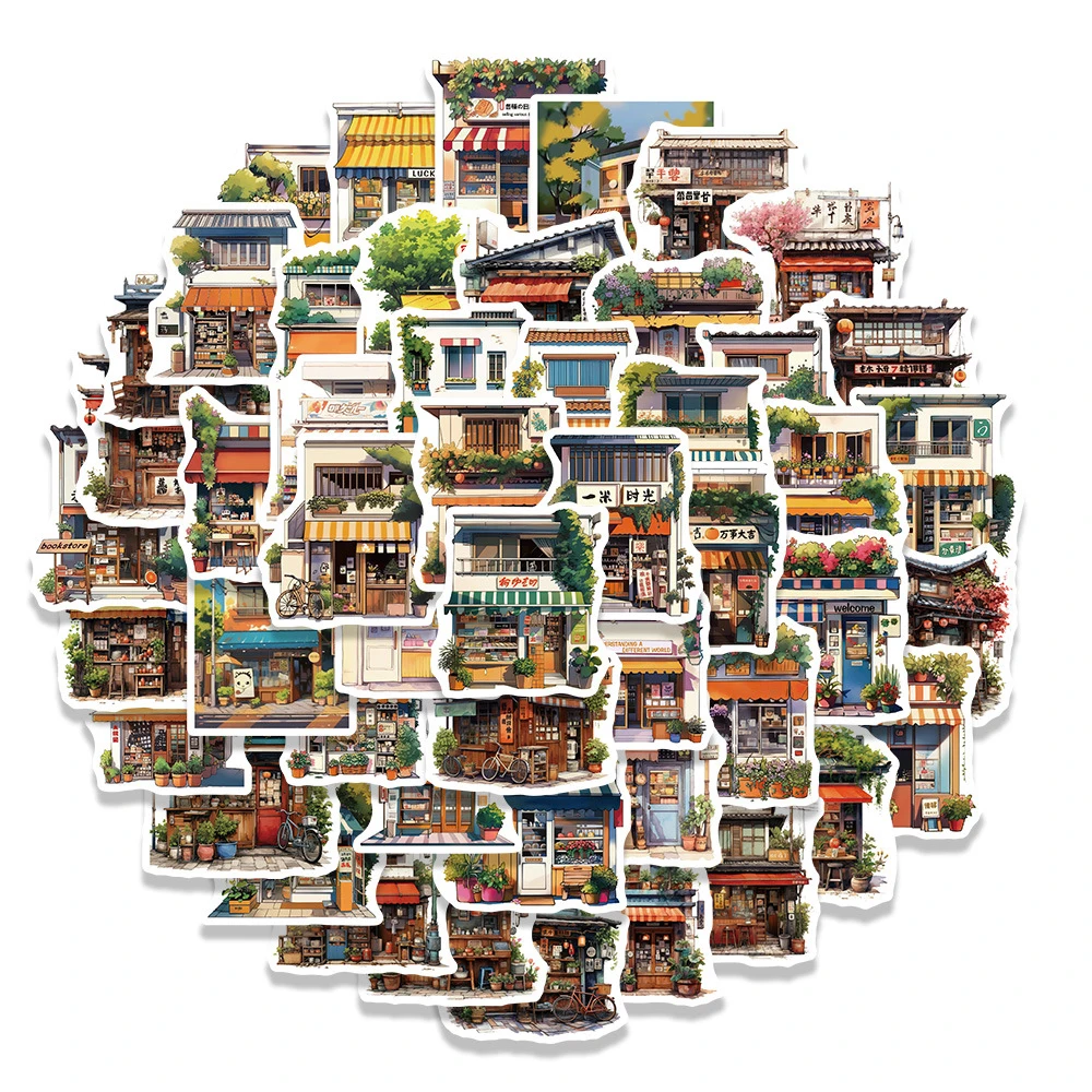 10/30/55pcs 일본 스타일 레트로 아름다운 편의점 미적 스티커 스케이트 보드 노트북 가방 장식 스티커 장난감