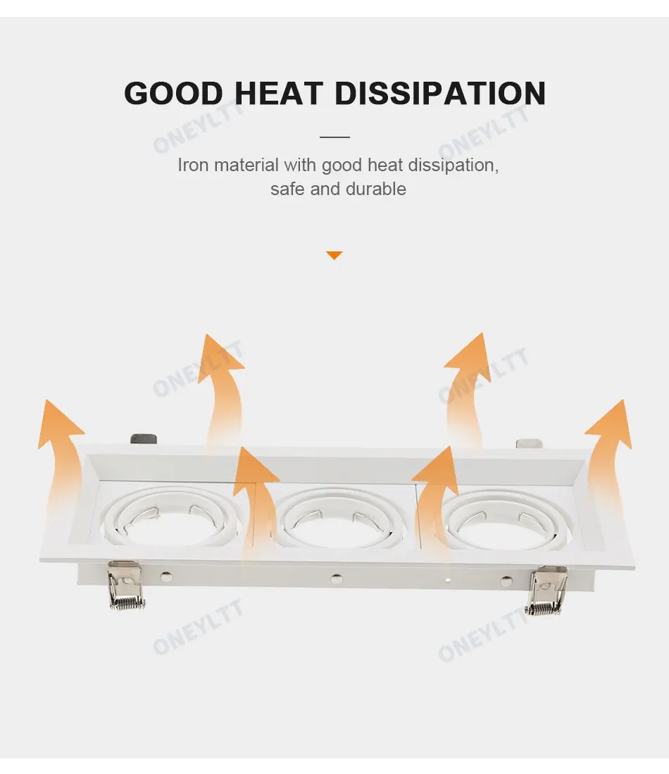 Description Picture 4 of itemSquare Recessed Black Adjustable Ceiling Lamps Holder GU10 Socket or MR16 Base LED Spot and Halogen Built-in Spot Lights