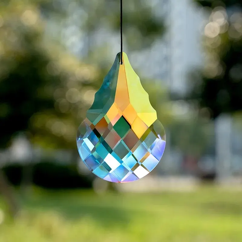 1 Pc With Rope Colorful Crystal Glass Prism Ball Suncatcher Pendant Home Garden Craft Decoration Valentine's Day Mother's Gift sun catcher sun catchers crystal pendant
