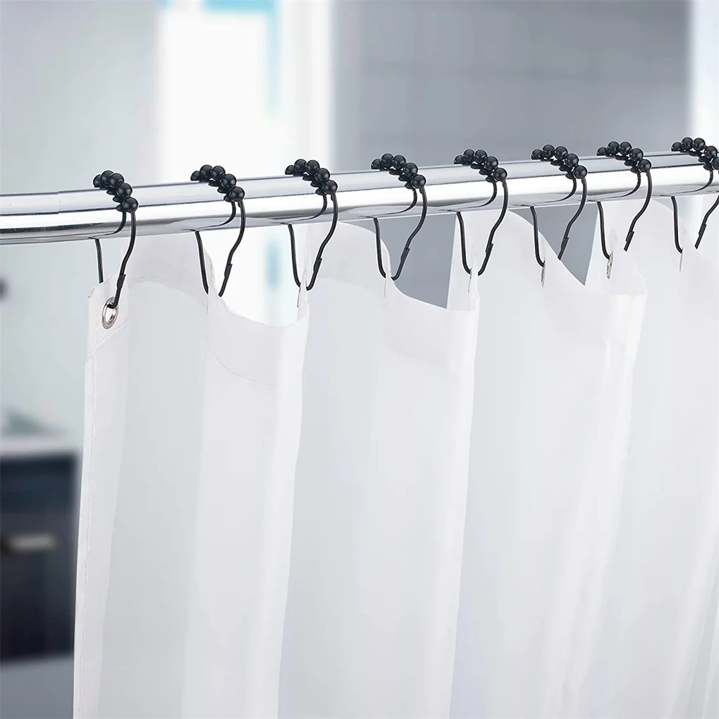 12 Pieces Shower Curtain Hooks Decorative Drape Hangers Bathing Liners Rings  Room Toilet Farmhouse Hardware White - AliExpress