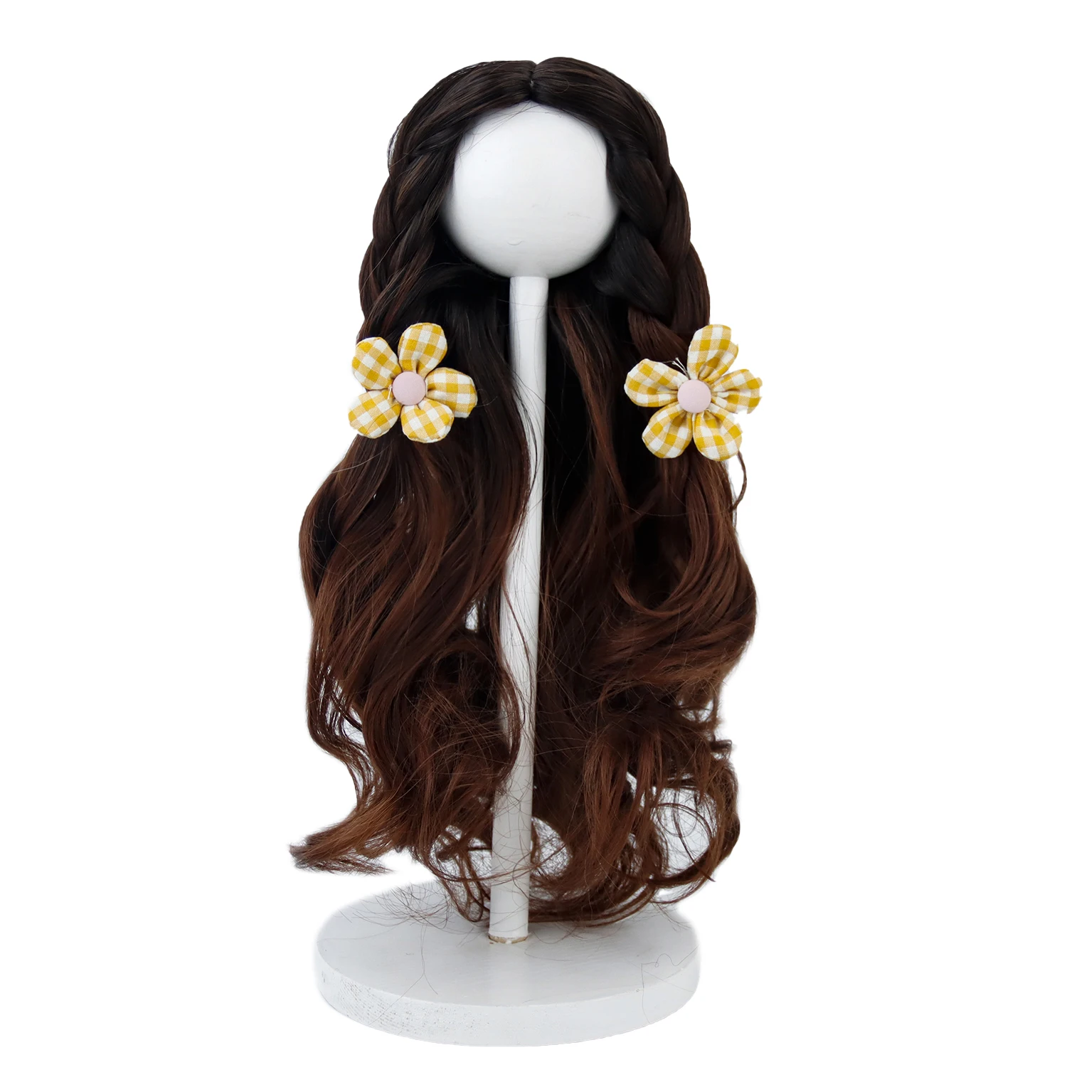 

Aidolla Doll Wigs Long Curly Red Brown Synthetic Hair For 18'' American Doll DIY Doll Making