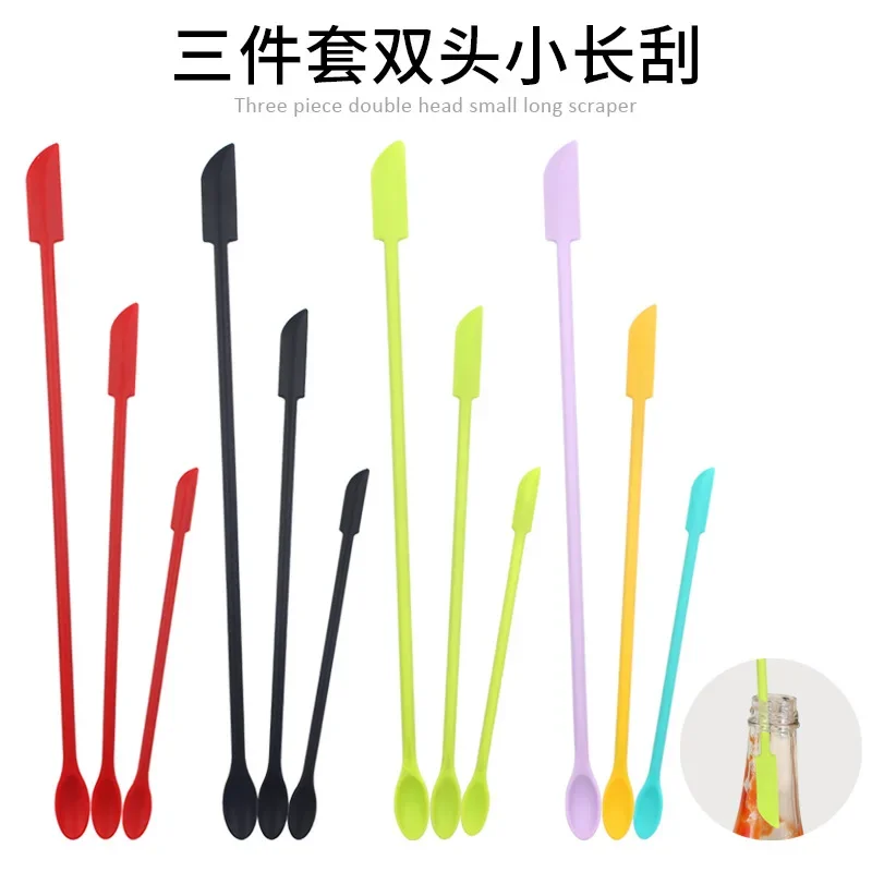 Silicone Scraper Double-head Lengthened Cosmetic Jam Deep Bottle Mini Spatula Set Makeup Tools Face Cream