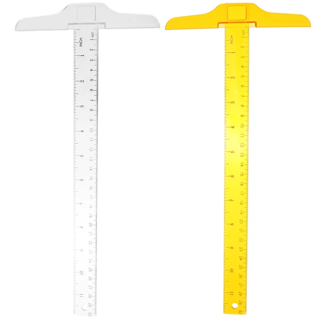2 Pcs Tools Ruler Student Designing Aluminum Drafting Supplies T-Square  Plastic Professional Shape General Layout Architecture - AliExpress
