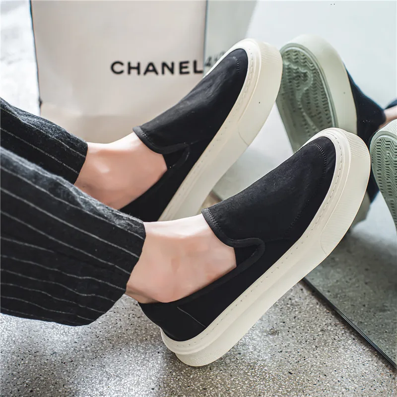 Men's Shoes Slip-on  Harajuku Style Student Cloth ShoesLow-cut Trendy  Black Sneakers=męskie Tenisówki Na Co Dzień=кроссовки 5