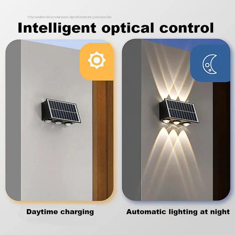 Outdoor Solar Wall Light Solar Light Waterproof Led for Courtyard Street Landscape Garden Decoration Wall Lamp