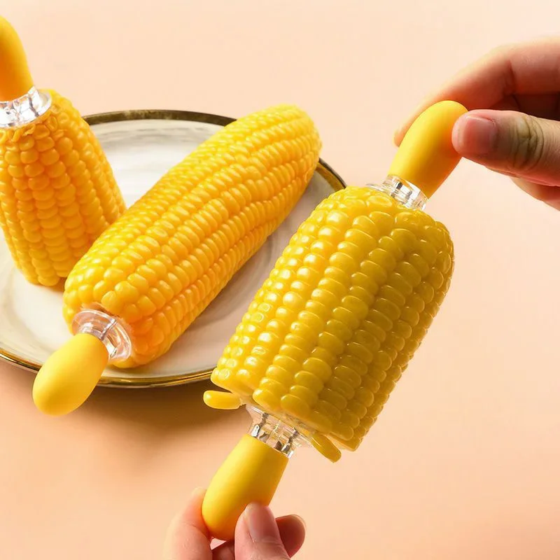 2Pc Stainless Steel Corn Cob Holders Handheld Anti Scalding Corn Needle for Home Cooking BBQ Parties Camping