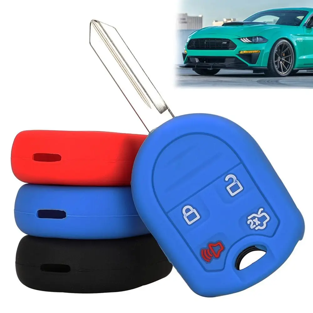 Custodia Protettiva Per Chiave Auto In Silicone A 4/5 Pulsanti Per Ford Mustang Expedition Edge Explorer Focus Taurus X Escape
