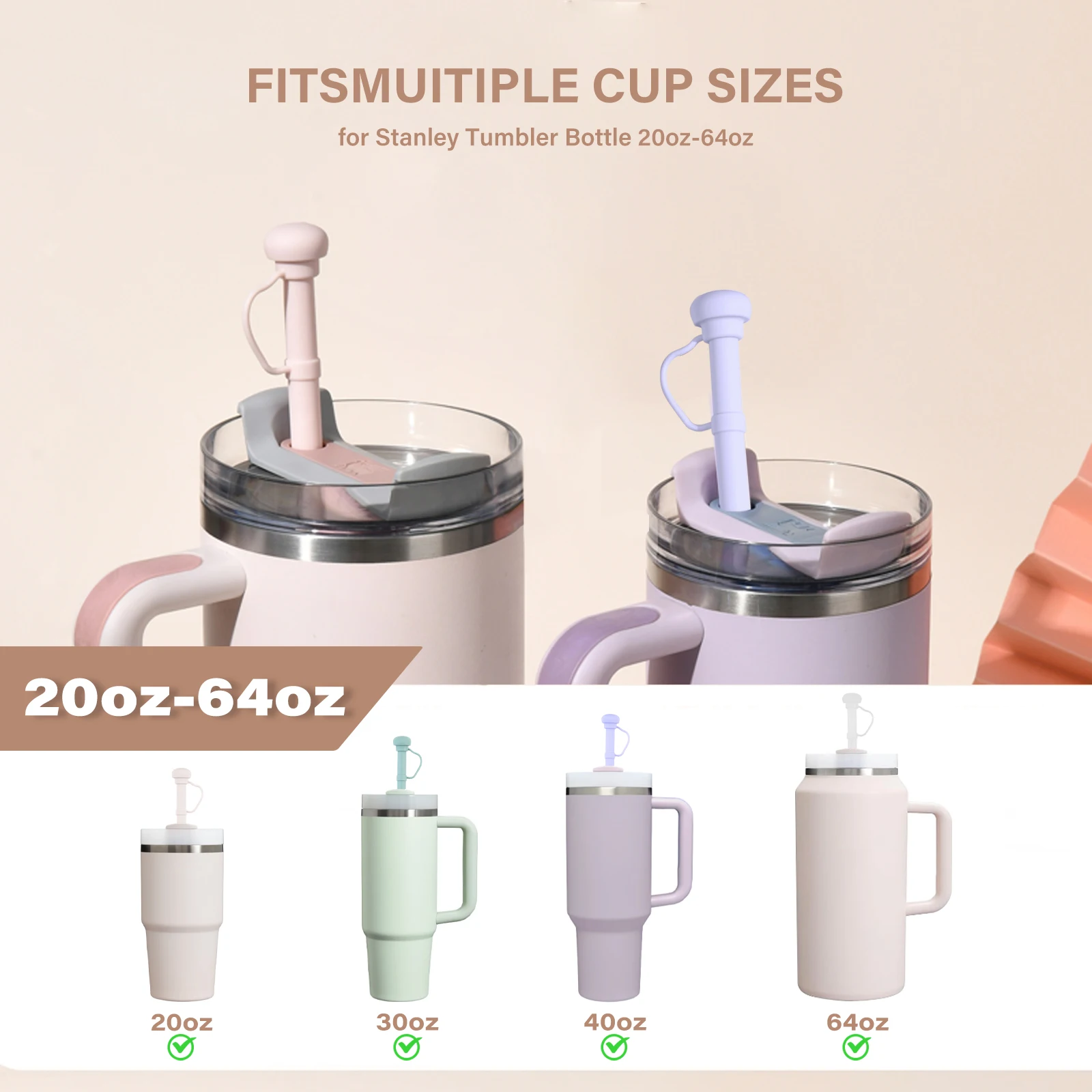2 Tappi Per Cannuccia In Silicone A Forma Di Tartaruga - Antipolvere Per Stanley Cup E Bicchieri, Accessori Divertenti Riutilizzabili - 4