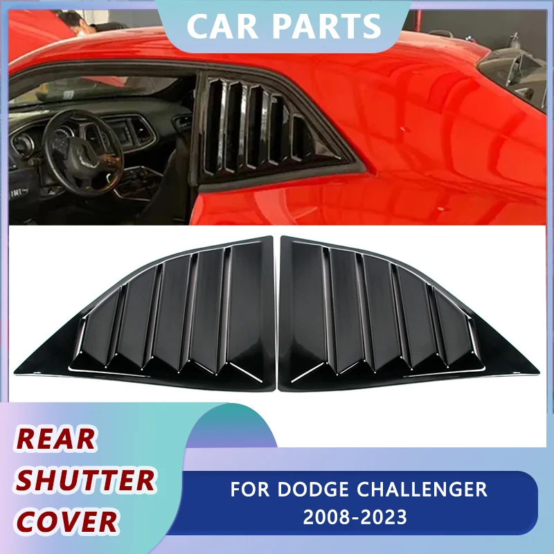 2Pcs Car Rear 1/4 Window Shutter Cover Trim Per Dodge Challenger 2008-2023 Window Louver Side Vent Trim Accessori Per Auto