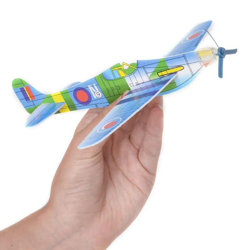 12PCS DIY 손 던지기 비행 글라이더 비행기 어린이 야외 게임 Avion Polystyrene Planeur Juguetes Divertidos Y Baratos