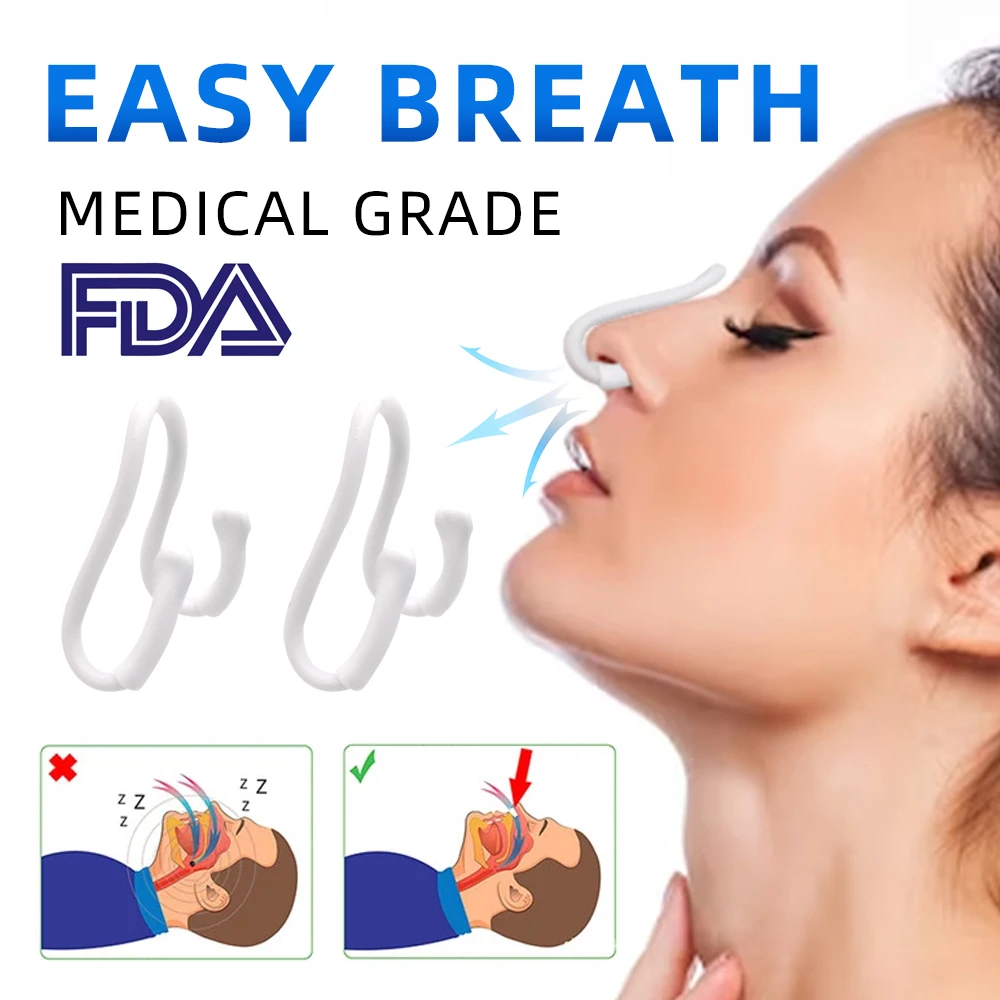 

2pcs Anti Snoring Nose Clip Nasal Aid Breathe Easier External Nasal Dilator Strip Help Sleep Better