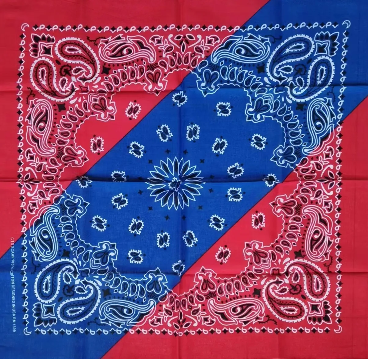12-Pack Cotton Bandanas - Paisley Print Square Headbands For Men & Women
