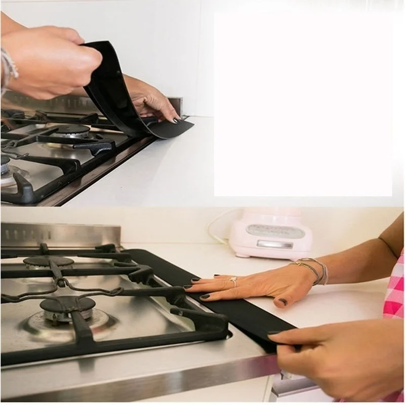 Silicone Stove Counter Gap Cover Oven Guard Spill Seal Slit Filler Kitchen Tool Protective Pad Inserts Against Oil Stains silicone seal strip