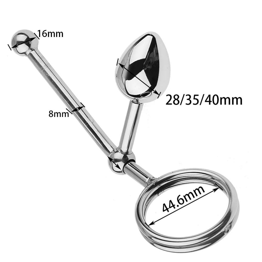 Haak Ring Metaal Verwijderbaar Beweegbaar Enkel Dubbel Bal Speelgoed voor Mannen Sexy Winkel 18+ Anale Plug Staal_voghion.com