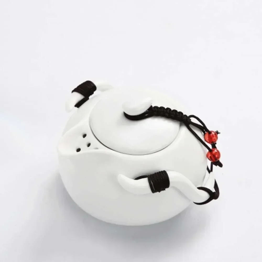 Chinese Tea Kung Fu Pot Portable Travel Set Teapot Porcelain Ceremony Tools Handmade Cramic Pot Tea and Cup Teacups