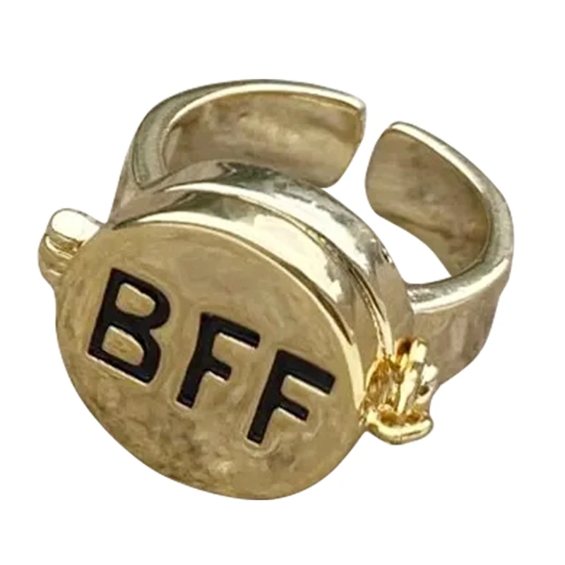 BFF Letter Best Friend Siver;Gold Punk Infinity 8 Bowknot Friendship Rings  - Walmart.com