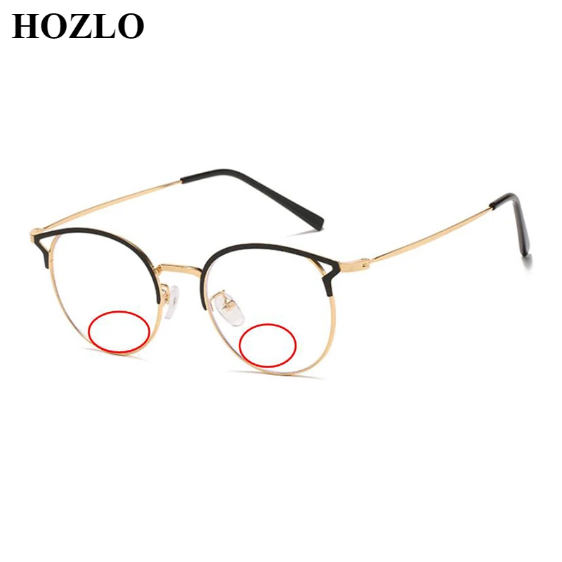 

Fashion Bifocals Women Cat Eye Reading Glasses Men Look Near Far Presbyopic Spectacles Magnifier Old Man Gift Eyeglasses 3Color
