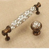 หรูหราบรรยากาศเซรามิคเฟอร์นิเจอร์จับ Rose Gold Handl ตู้ครัวกลางแจ้งเฟอร์นิเจอร์ดอกไม้ Vintage Handl 1