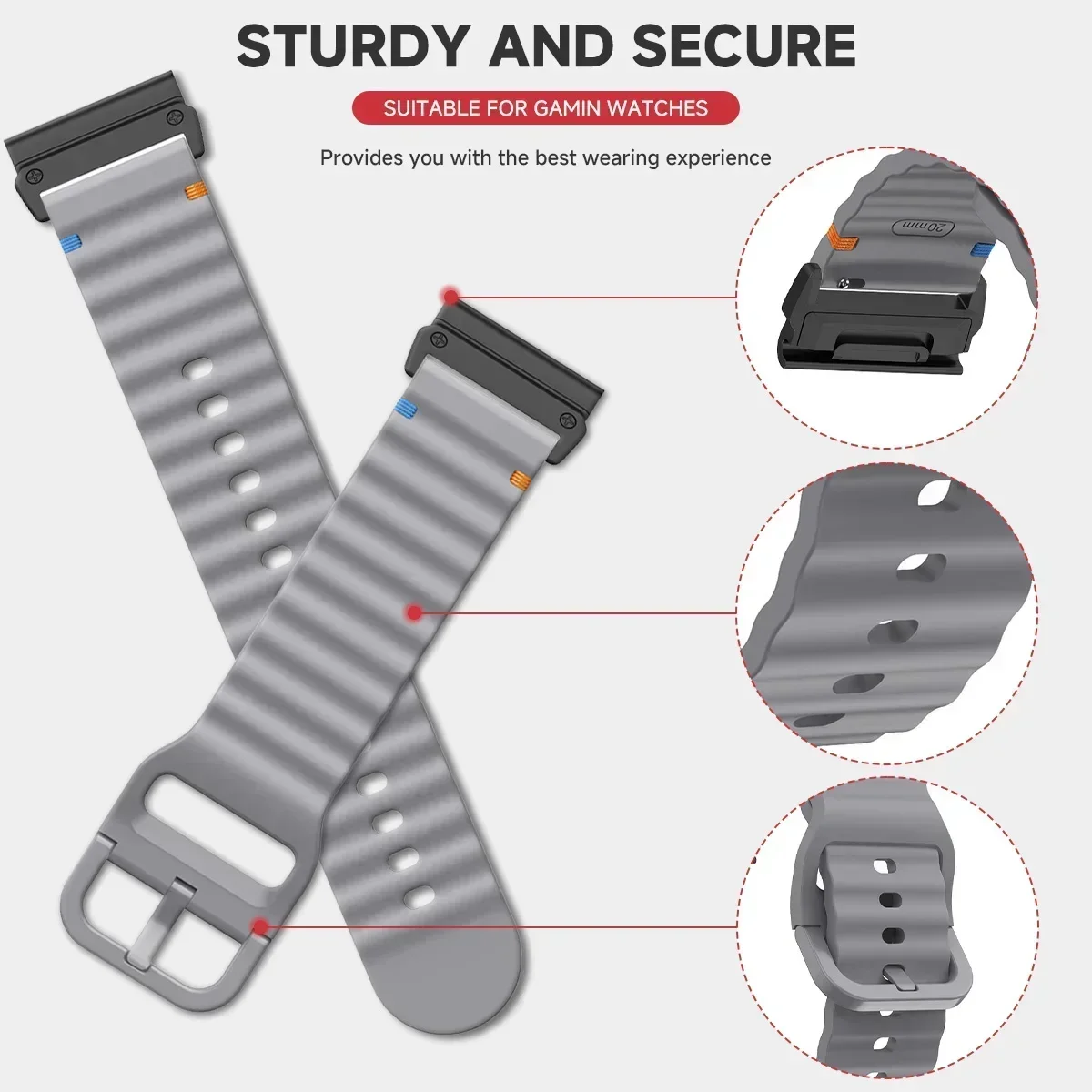 Enhanced Silicone QuickFit Watchband Bracelet
