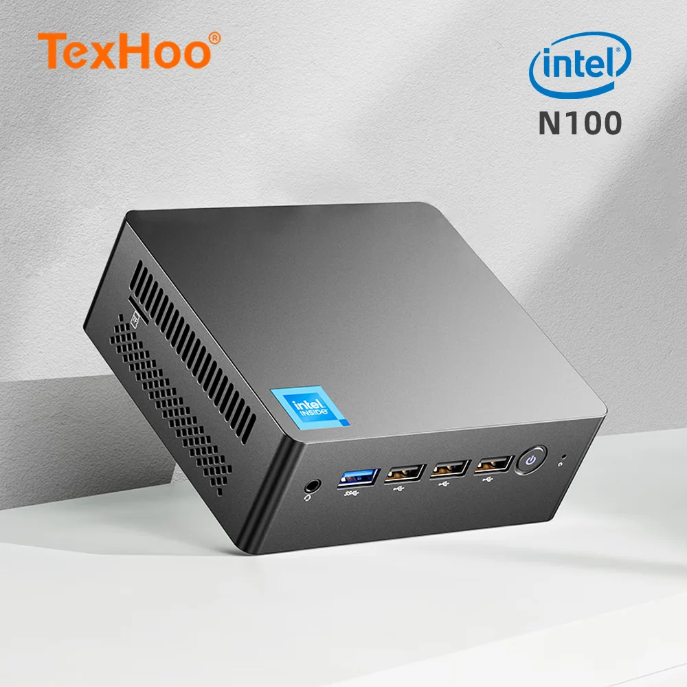 TexHoo Mini PC Computador Intel N100 12ª Geração CPU Windows 11 Unidade ...