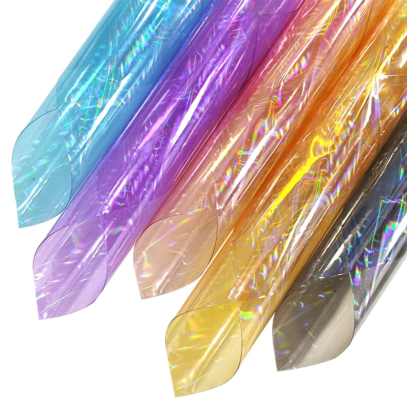 

Transparent Symphony PVC Vinyl Film for Packaging Decoration Bag DIY Clothing Windbreaker Waterproof Craft Handmade 46*135CM