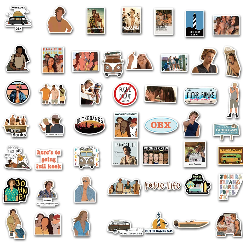 10/30/50/100PCS Outer Banks Stickers American TV Series Sticker DIY Scrapbook Luggage Laptop Phone Guitar Bike Skateboard Decals cartoon stickers decorative stickers anime stickers