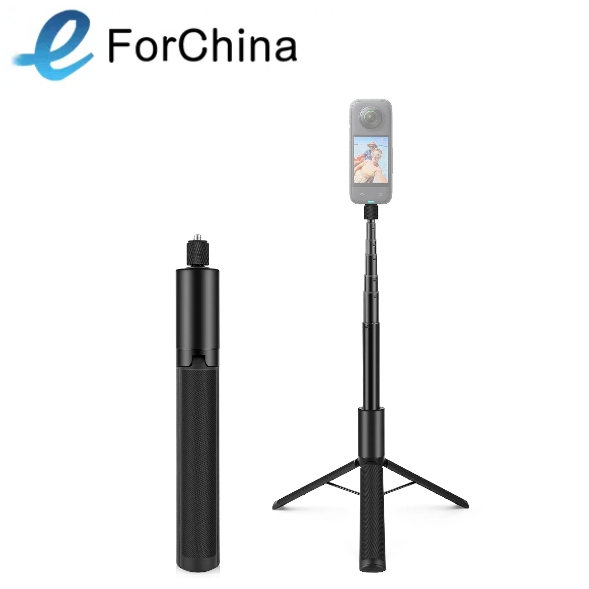 PULUZ 1.22m Retractable Invisible Selfie Stick with Tripod For Insta360 X4 / X4 Air / X3