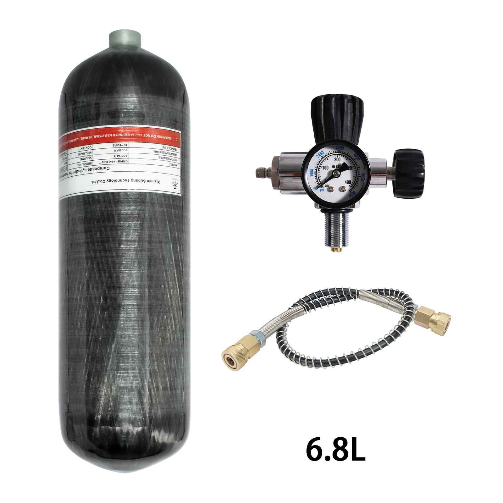 TUXING4500Psi300Bar68LCarbonFiberCylinderHighPressureAirTankwithChargingStation
