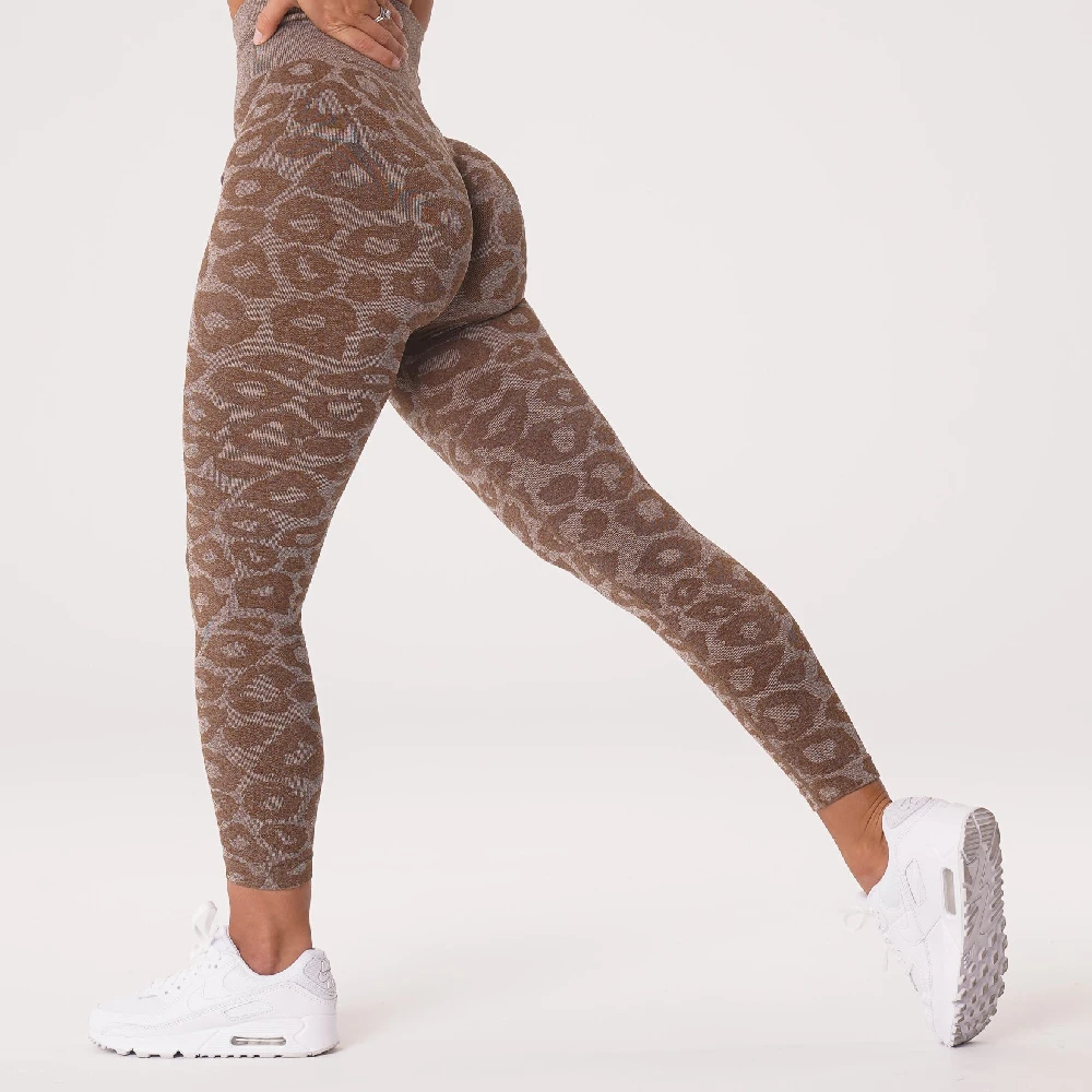 MOCHA Leopard Seamless Leggings Women Soft Workout Tights Fitness Outfits Yoga Pants High Waisted Gym Wear Sports Wild Pink 9