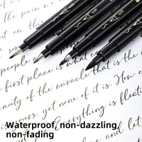 4 Pcs Black Hand Lettering Calligraphy Pen Set Drawing Writing Learning Fine Brush Markers Art Supplies Manga Pen 5