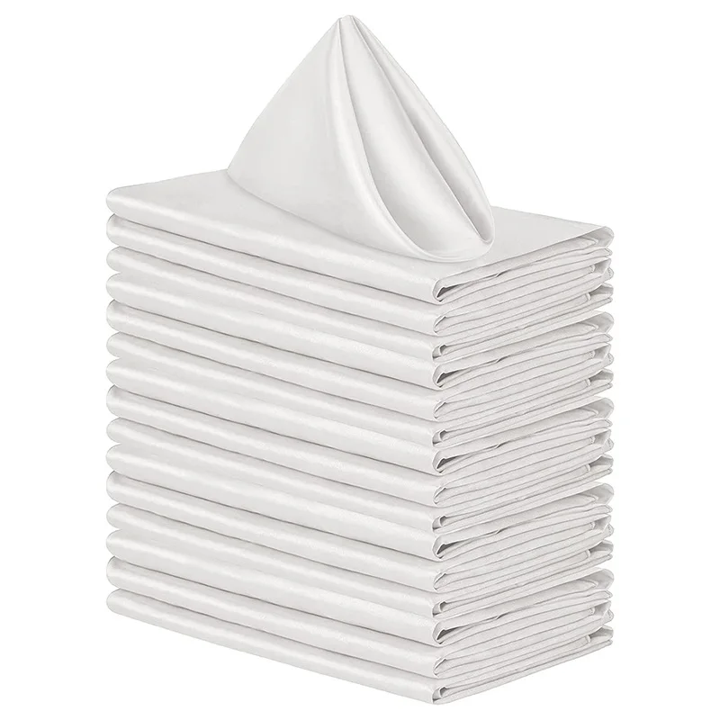 High-Density Satin Polyester Napkins - Square Silk-like Dinner Placemats for Restaurants