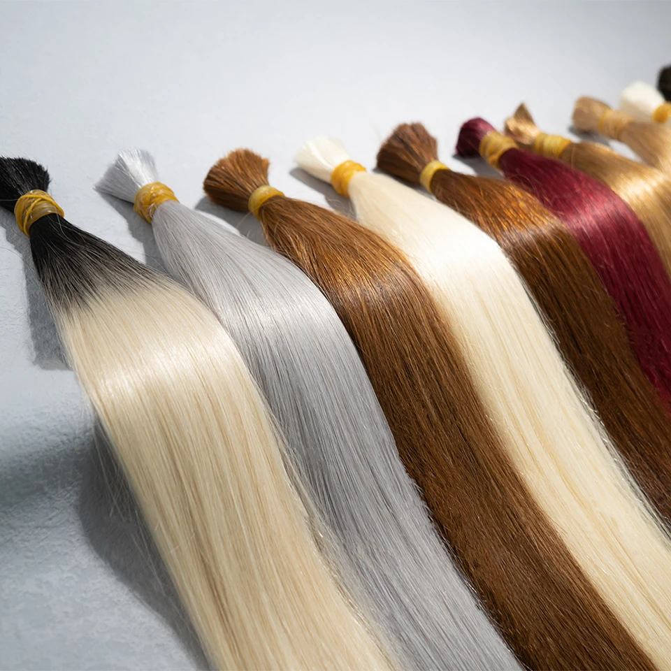 Maxhair Straight Full End Bulk hair 1B 613 Honey Blonde Human Hair Bulk For Braiding No Weft Human Hair Extensions 50g 100g human hair extensions human hair for braiding
