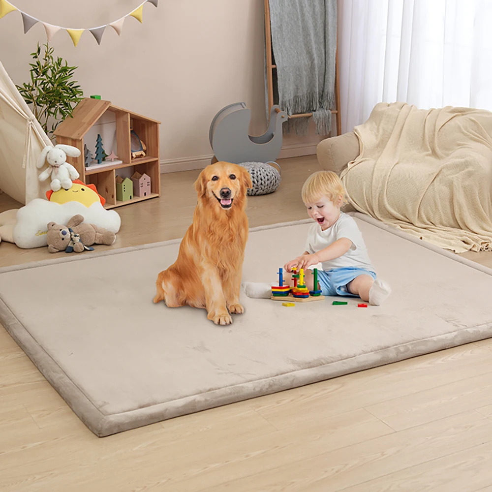 HULOOSLEEP Baby Play Mat - 1.3 Inch Thick Memory Foam Floor Mat For Tummy Time